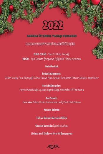 Armada Teras Restaurant 2022 Yılbaşı Programı