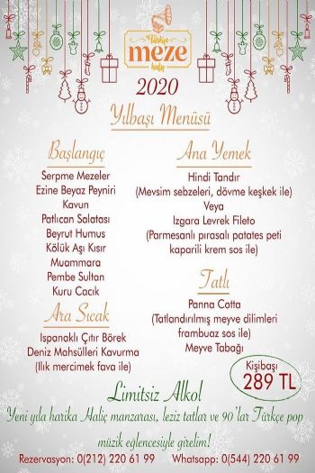 Türkçe Meze Restaurant 2020 Yılbaşı Programı